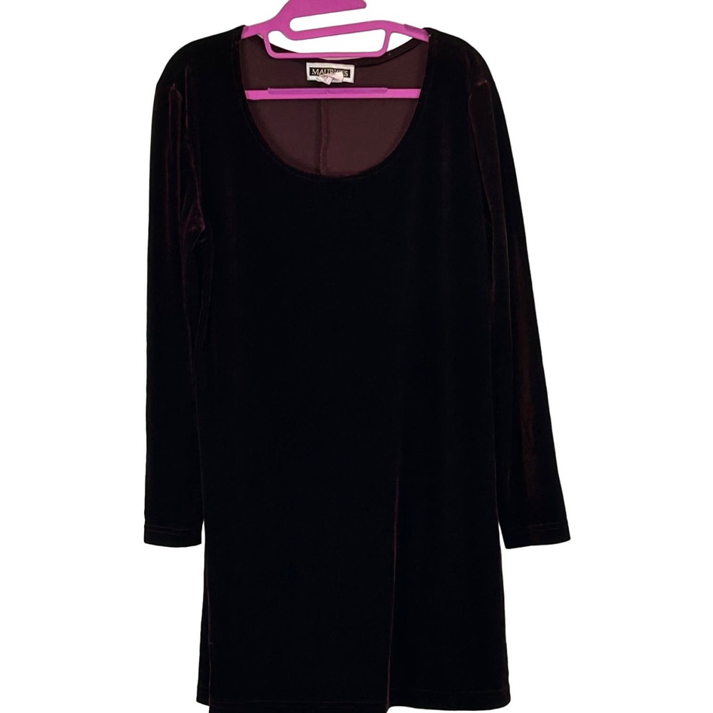 Maurices Vintage Burgundy Velvet Mini Dress Juniors Size L